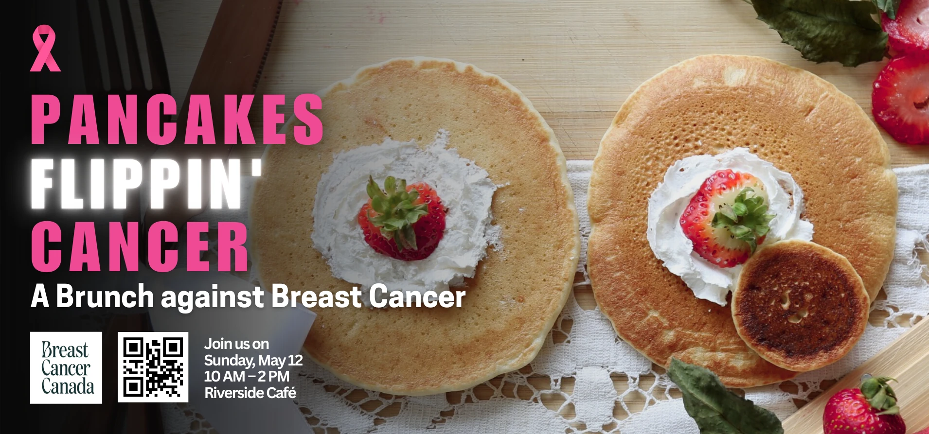 Pancakes Flippin' Cancer poster — a brunch against breast cancer