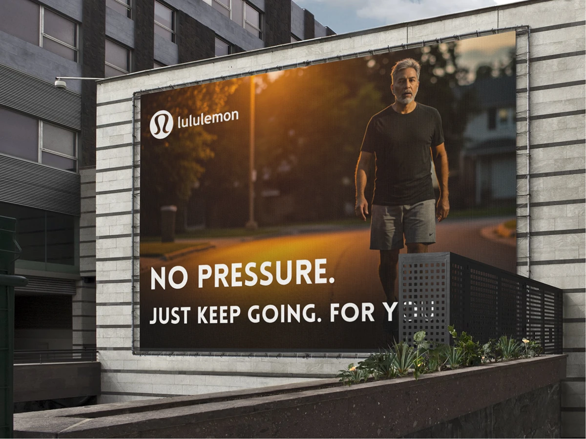 Building billboard — No pressure. Just keep going. For you.