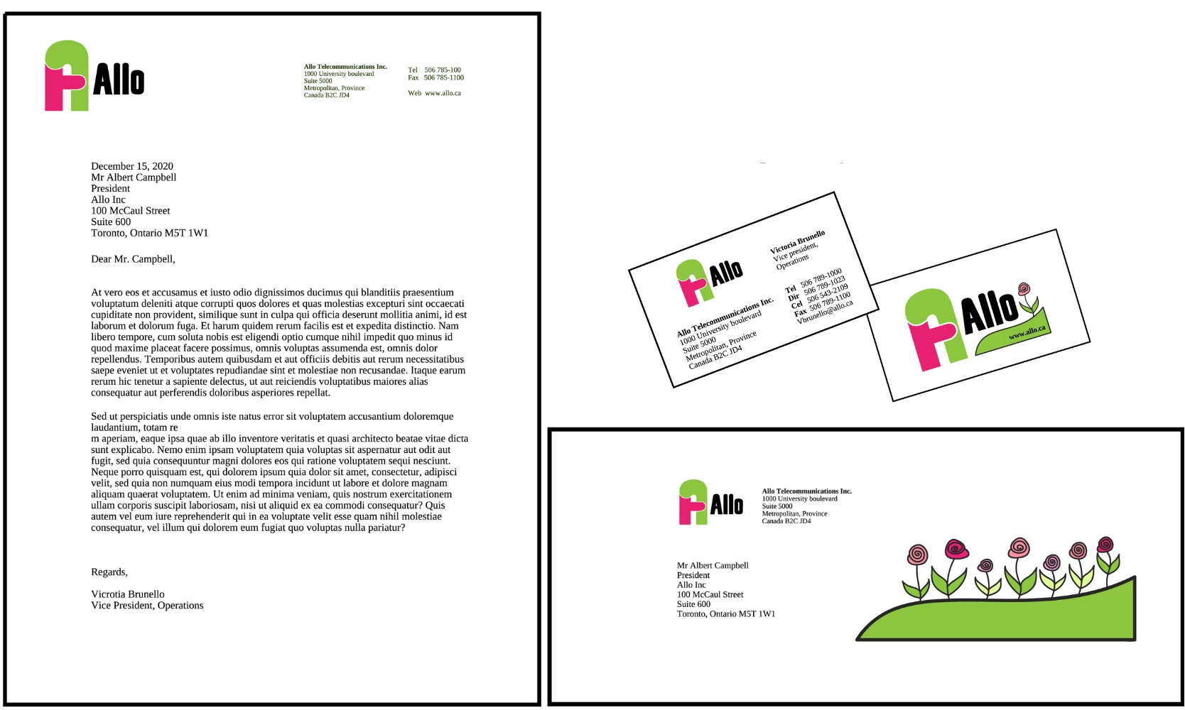 Allo stationery and business cards