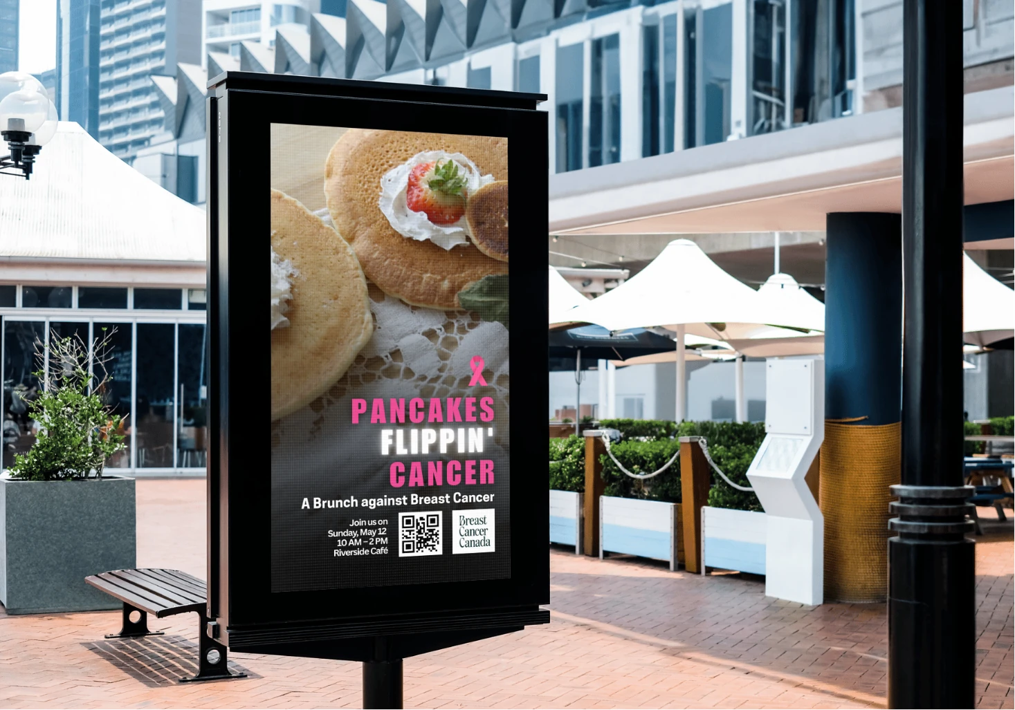 Outdoor transit shelter poster mockup